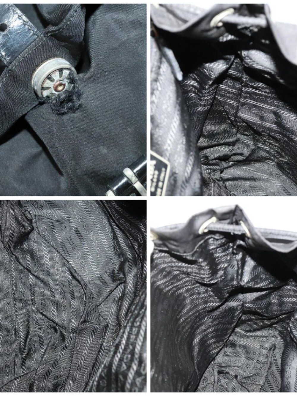 PRADA Backpack Nylon Black Silver Auth 171645 - Picture 15 of 16